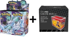 MINT Pokemon SWSH6 Chilling Reign Booster Box PLUS Acrylic Ultra Pro Cache Box 2.0 Protector